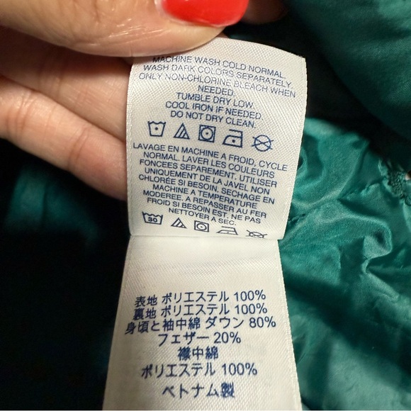 Lands' End Teal Down Lightweight Puffer Zip Up Coat Small Outerwear Insulated - Picture 12 of 12